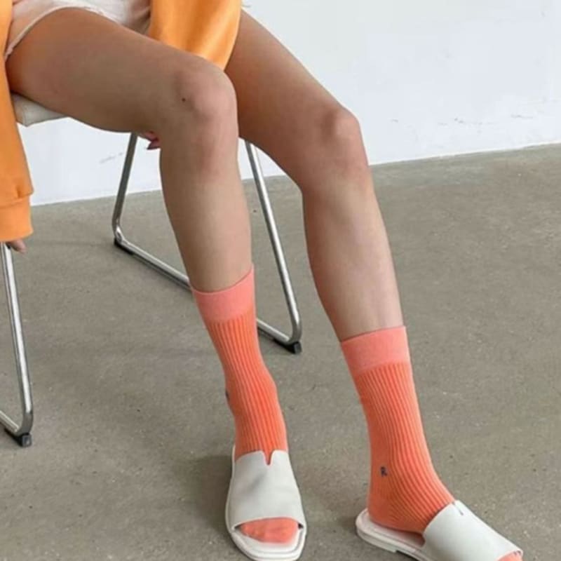 ANGEL SOCKS 1302R Ribbed Cotton Socks