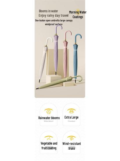 Extra-Großer Winddichter Automatischer Schirm mit 24 Rippen und Wasseraktiviertem Blühendem Design