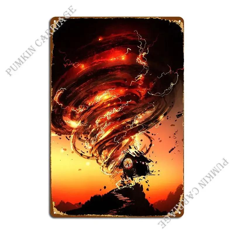House In Hurricane Metal Plaque Rusty Garage Decoration Designing Wall Decor Tin Sign Poster