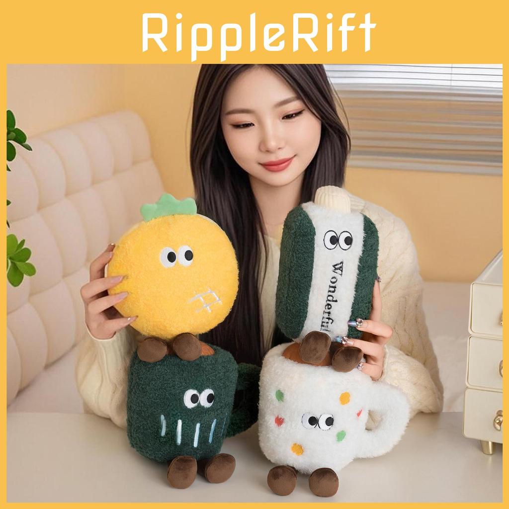 Plush Coffee Cup Toy Cartoon Pineapple Bun Doll Room Decoration Gift Holiday