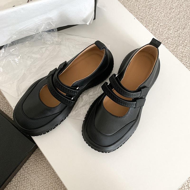 

Cow tendon sole sheepskin women s shoes new four-season casual single shoes women s low-top shallow lazy shoes non-slip thick-soled large-size shoes 40 чёрный