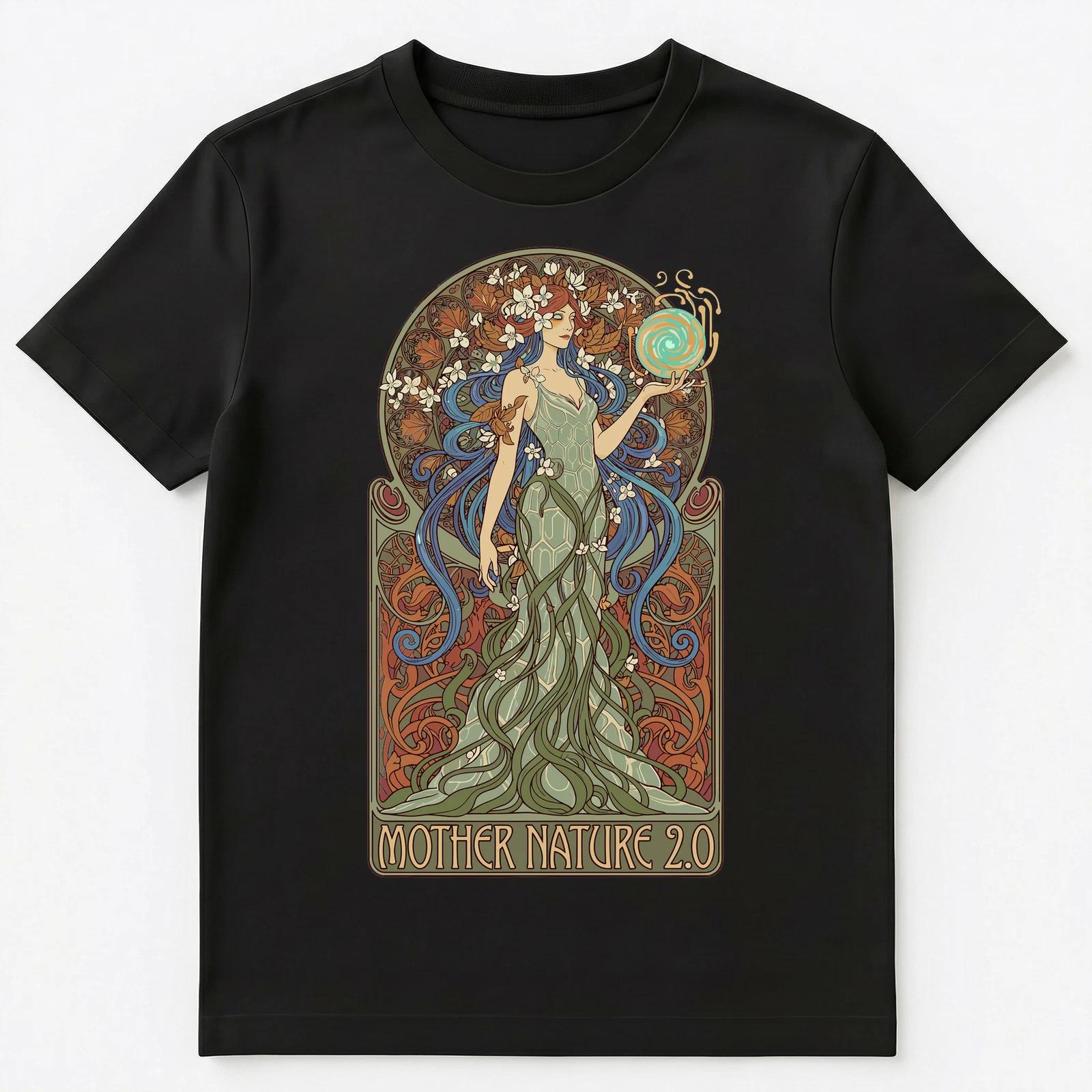 

Nature Enthusiast Modern Mother Earth Art Nouveau Unisex T-Shirt 3XL