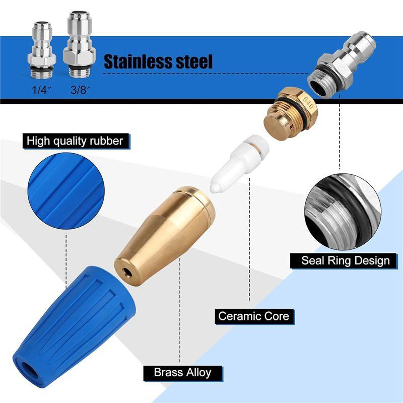 AEE4-Turbo Nozzle Pressure Washer,4000PSI Rotating Power Washer Nozzles(Max 5000PSI)With 1/4In And 3/8In Quick Connect,4.0GPM