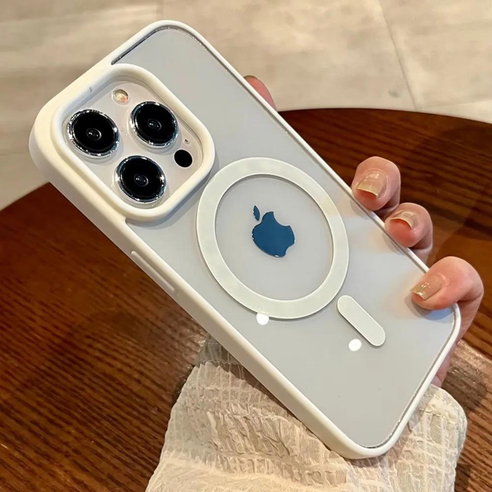 Carcasă Nouă Roz Transparentă Acrilică pentru iPhone 17 16 15 14 11 Pro Max 13 12 Mini Dură Rezistentă la Șocuri Puternică Magnetică Magsafe