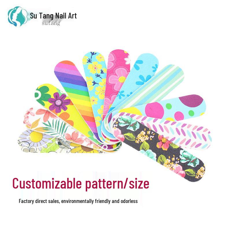 

Floral Buffing Stick: Double-Sided Small Nail File for Manicure