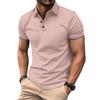 New Men's Casual POLO Shirt Ribbed Lapel Fashion Buttons Business Solid Colour Versatile T-shirt Tops