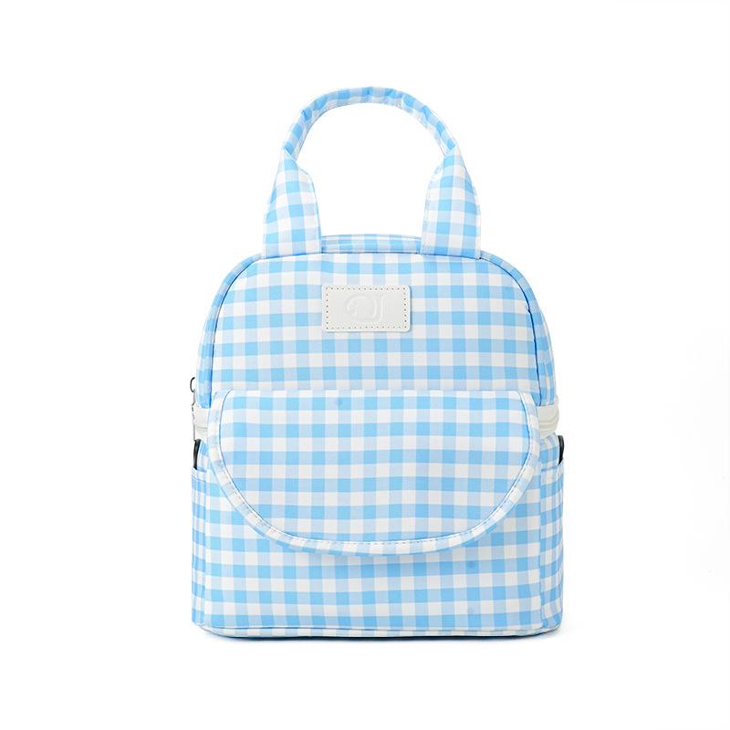 Mother Baby Outing Mommy Bag Fashionable Plaid Tarp Bag Aluminum Foil Ice Bag Breast Milk Storage Mommy Handbag