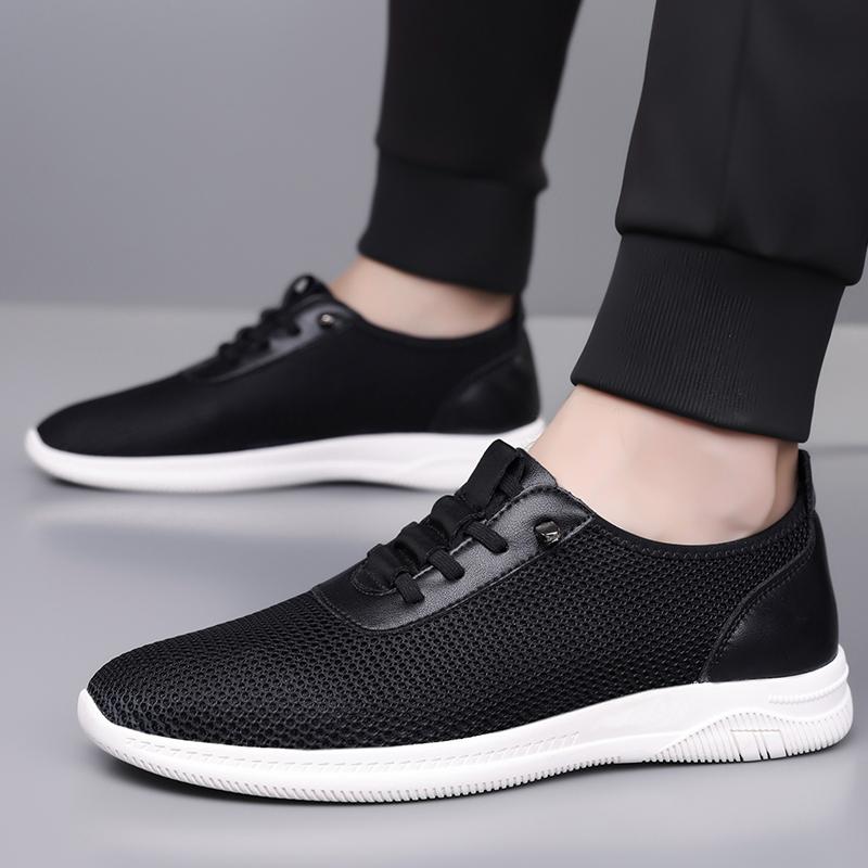 Fashion Spring Hot Selling Breathable Mesh Casual Shoes Breathable Soft Bottom Comfortable Men's Sports Shoes Walking Men's Flat Shoes