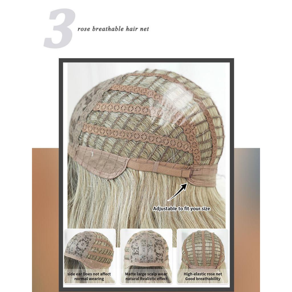 Dámská simulační paruka 70cm vlasy vlnitá paruka Plná pokrývka hlavy Růžová síťka na vlasy Pokrývka hlavy Krása Dekorace Paruka