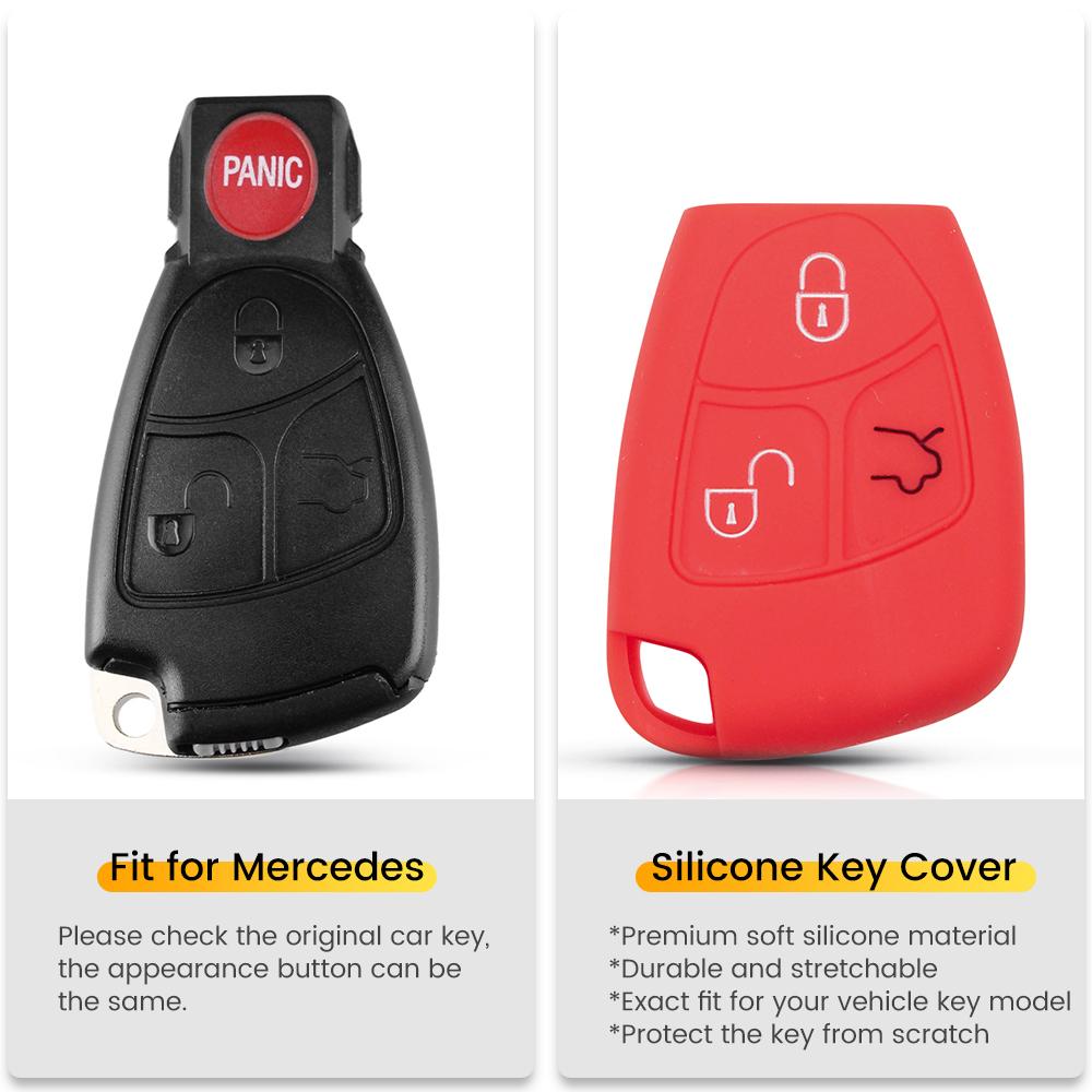 For Mercedes-Benz Cl55 Cl600 Cl65 C230 C240 C280 C320 3 Button Silicone Remote Key Cover Protector Shell Case Fob