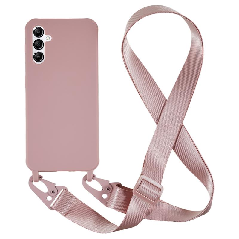Soft TPU Phone Case for Samsung Galaxy A14 5G/A14 4G Matte Finish Shockproof Cover with Wide Lanyard