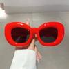 KAMMPT Inflated Rim Square Sunglasses Stylish Vintage Solid Color Eyewear Trendy Designer Women Shades Outdoor