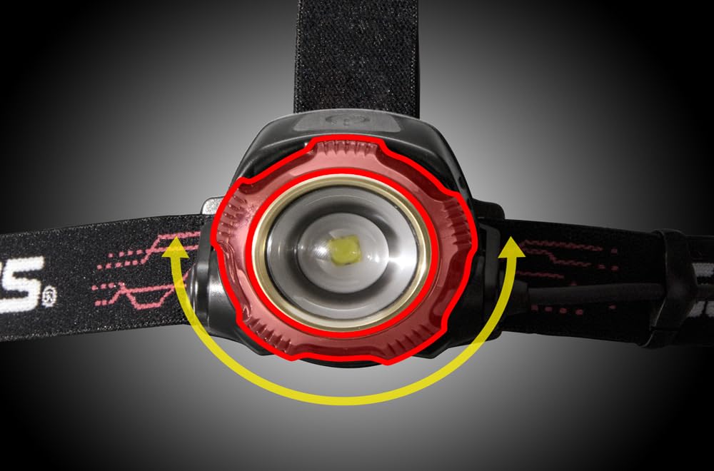 GENTOS LED USB 800 13 Hours of Operational Run Rear View Requires Rechargeable Battery or 4 AA Batteries G Series GH-300RG Headlamp, Rechargeable,