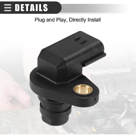 Motoforti CPS Sensor, Engine Camshaft Position Sensor, for Volvo XC60 2010, ABS, Metal, No.8658495, Black, 2pcs