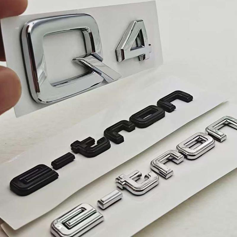 NEW 3D ABS Car Letters Logo Q4 e-tron Badge Rear Trunk Fender Side Emblem For Audi Q4 e-tron Q6 Auto Tail Marking Accessories