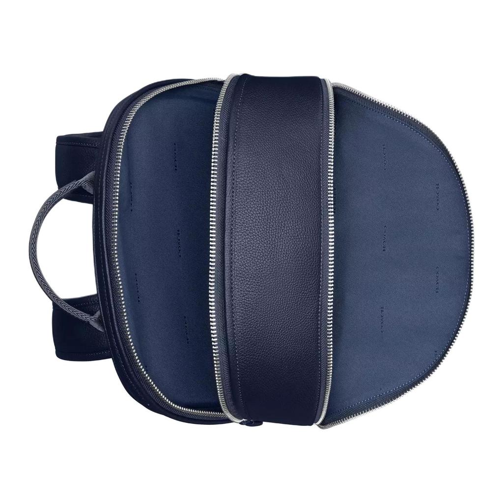 Coach Charter 30 Logo Zip Closure Leather Backpack Large Men backpack Dark-Blue CV928-DEB