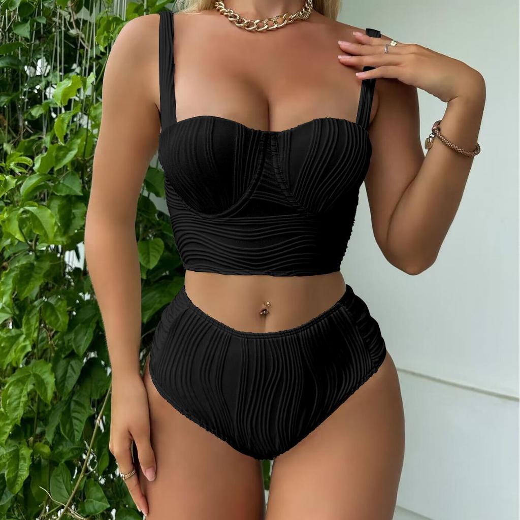 2025 European & American High Waist Floral Swimsuit with Special Fabric