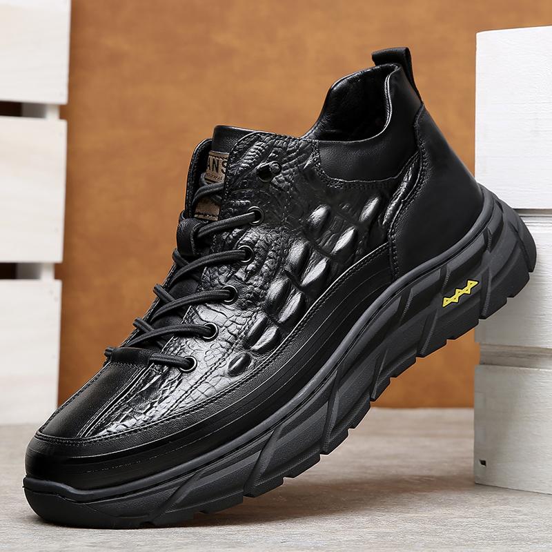 Fashion Fashion Brand Men Shoes Handmade High Quality Genuine Leather Non-Slip Mens Sneakers Lace-up Comfort Business Man Casual Shoes
