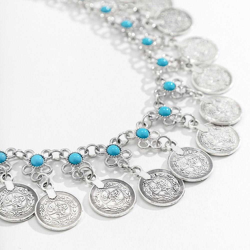 Punk Style Long Tassel Latin Dance Belt Bohemian Belts Ethnic Style Metal Belt Women Waist Chain