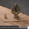 Retro Boshan Incense Burner Set: Incense Tower Mold, Seal, and Spoon for Ceremony - No Sticky Powder Sandalwood.