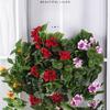 Artificial Geraniums Hanging Bundles Full Blooms Silk Flower Plants Geranium Vines for Home Garden Wedding Indoor Outdoor Decor