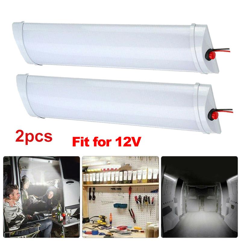 1/2x 72LED 12V-80V Ceiling Light RV Interior Trailer Boat Cargo Camper Lamp LED Lights for Car Accessories Van Car Led Light Dome Lights 6