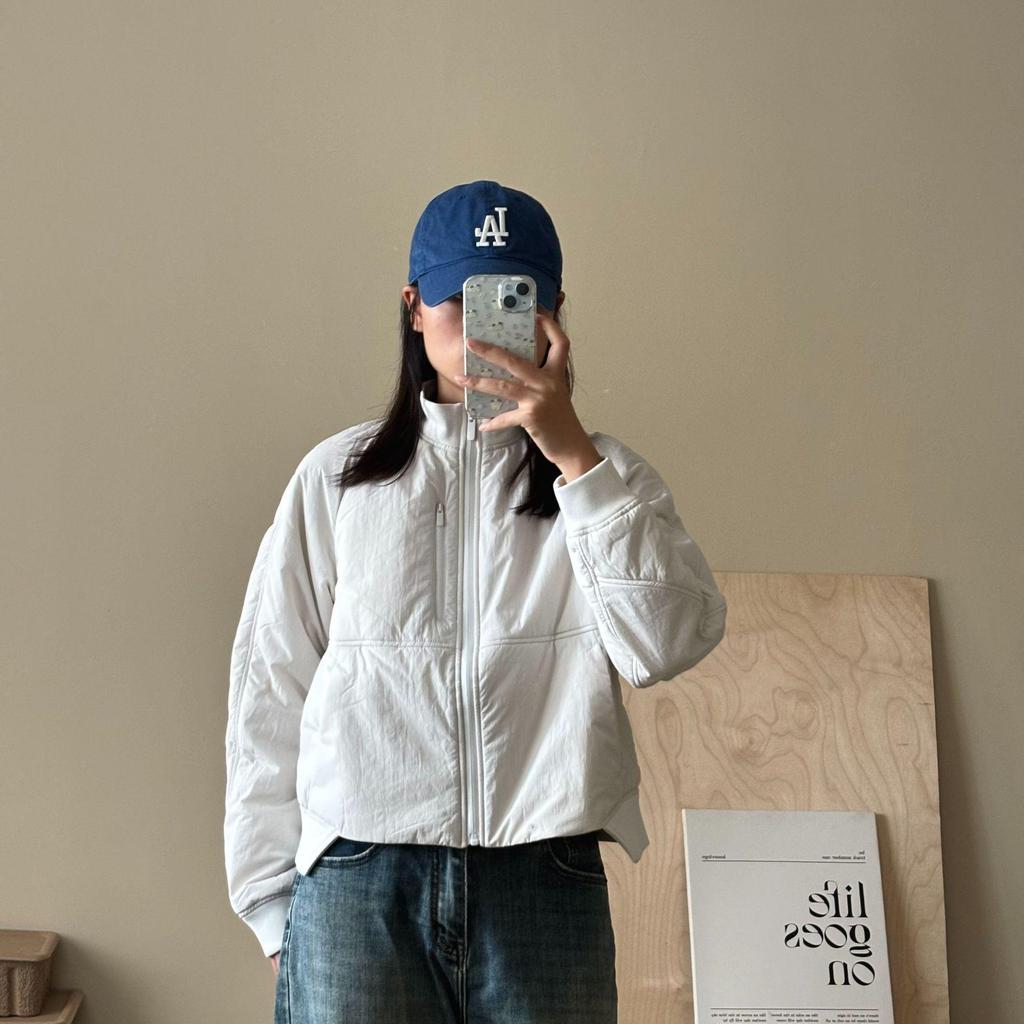 Lulu Women's Cotton-Padded Zip Cardigan with Stand-Up Collar