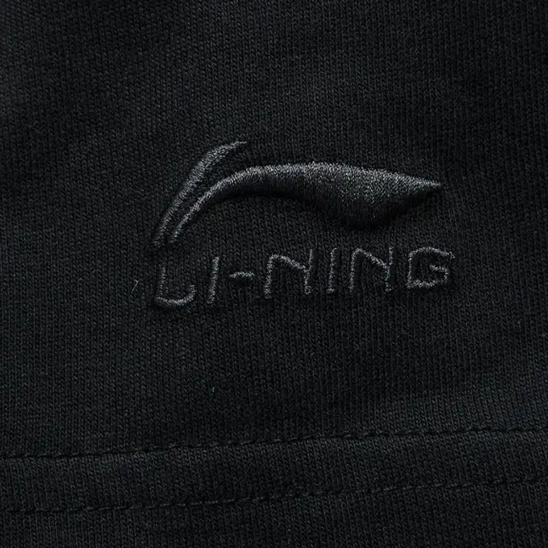 Li Ning Logo Print Letter Fashion Comfortable Simple Trendy Versatile Round Neck Pullover Casual Sports Suit Unisex Suit AHSVD61-2+AKSV843-1