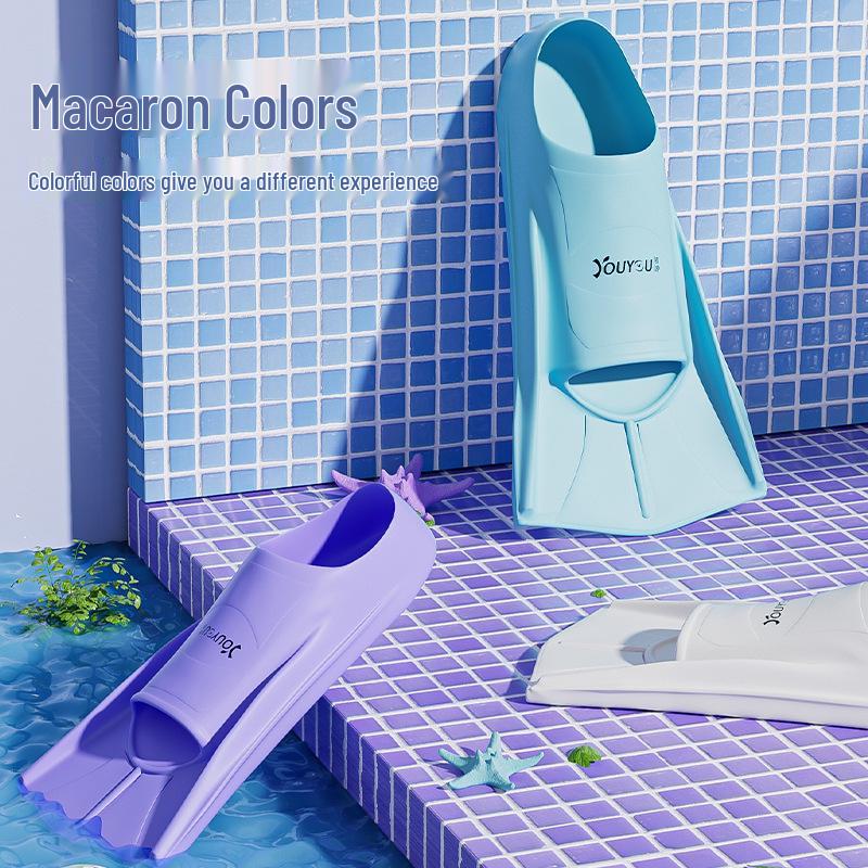 Women's and Children's Professional Short Swim Fins for Freestyle, Breaststroke, Snorkeling, and Diving