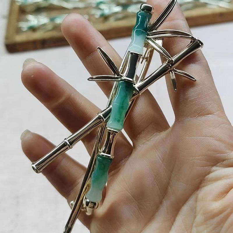 New Chinese Style Hair Clip For Women Elegant Bamboo Design Hair Gripper Clip Girls Metal Hair Accessories Vintage Updo Hairpins