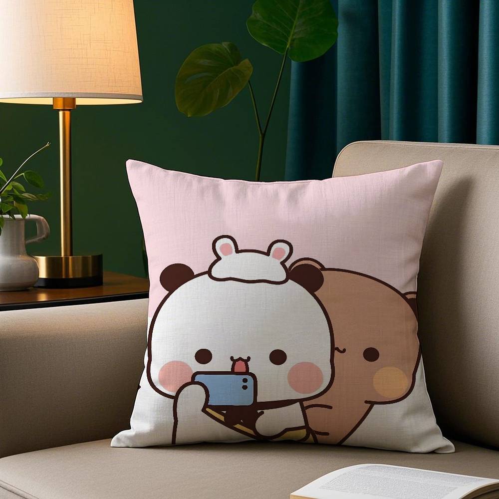 Kawaii Cartoon Bubu Dudu Pillow Case Plush Fabric Soft Pillowcase Double Sided Print Sofa Cushion Cover Throw