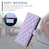 For iPhone XR Leather Case Rhombus Grid Flip Wallet Phone Cover with Straps