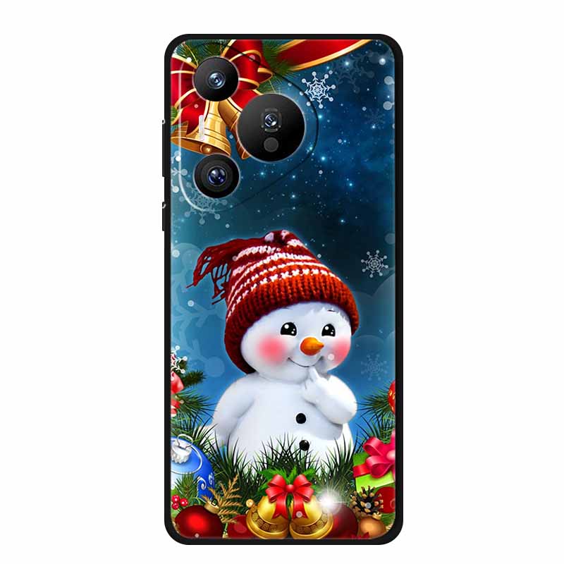Christmas Phone Cases For Huawei Pura 70 Ultra/ 70 Pro/ 70 Pro Plus/70 5G Cases Black Silicone Soft Santa Claus TPU Bumper Funda