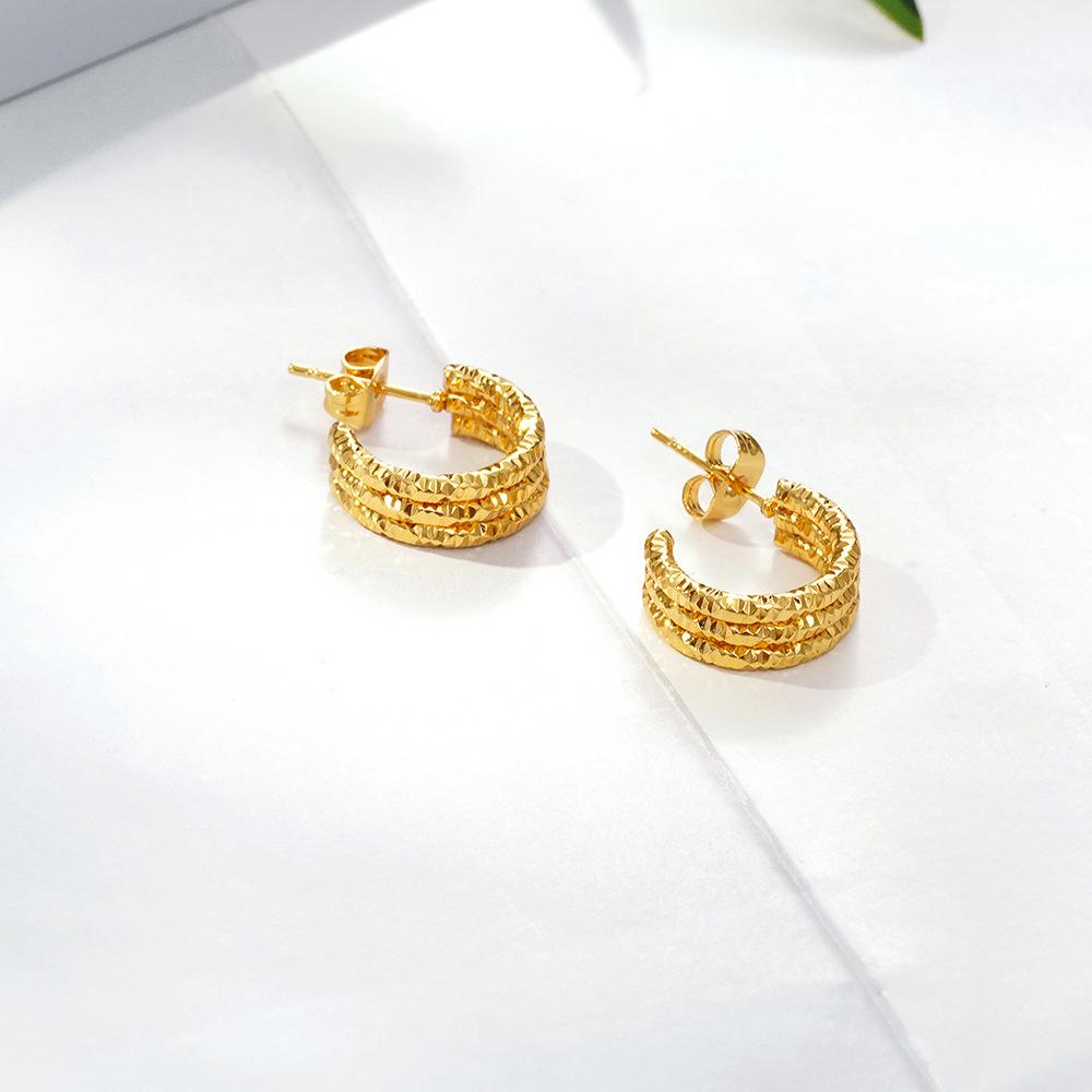 IMI Stainless Steel Multi-Layer Light Luxury Titanium Earrings for Women YE279