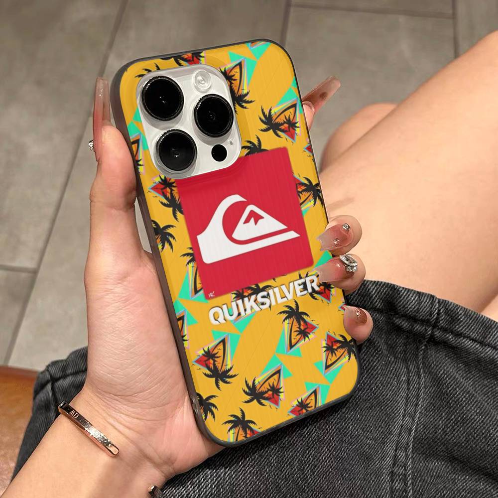 Surf Brand Q-QuiksilverS Logo Phone Case For IPhone 11 12 13 14 15 16 17 Pro Max PLUS Pro Wave Corrugated Silicone Case