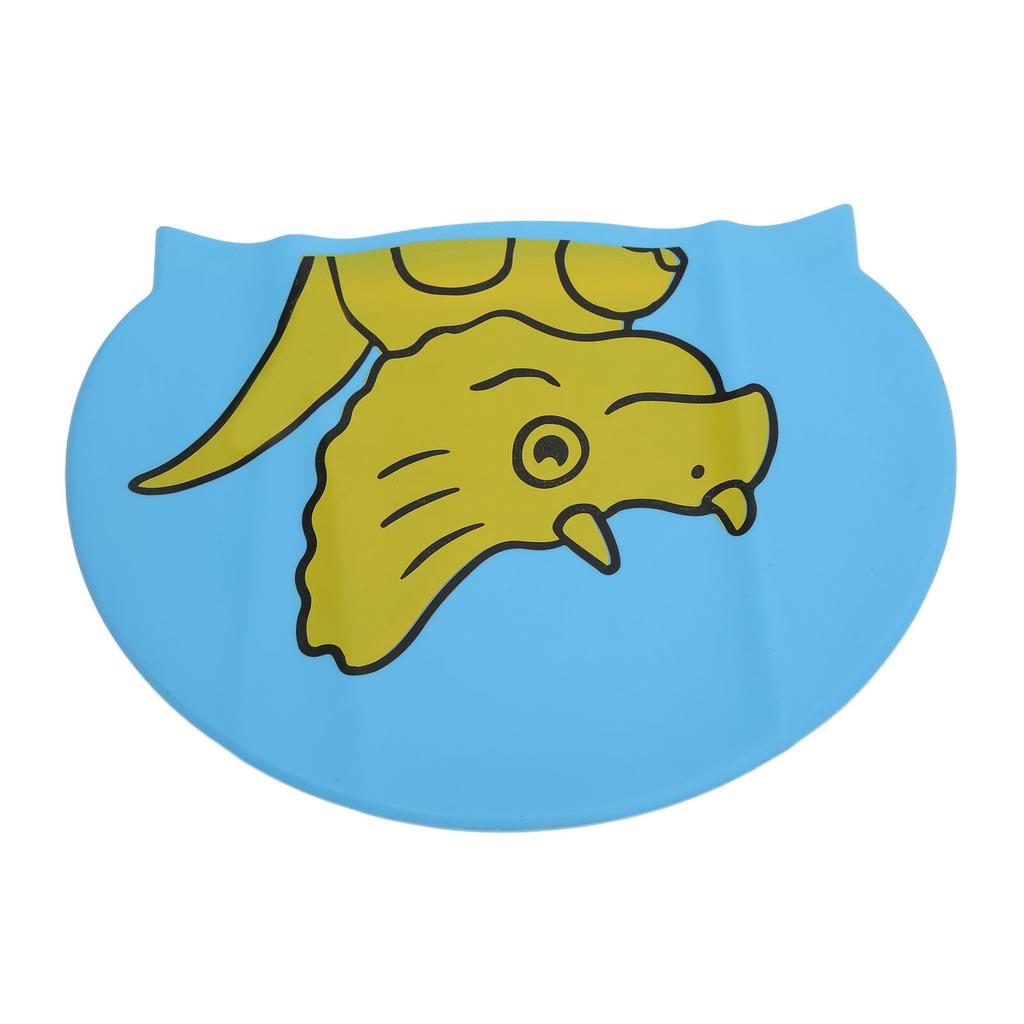 Cartoon Animal Kids Silicone Swimming Cap 3D Ear Protection Swim Cap for Short Long Hair Boys GirlsBlue Dinosaur