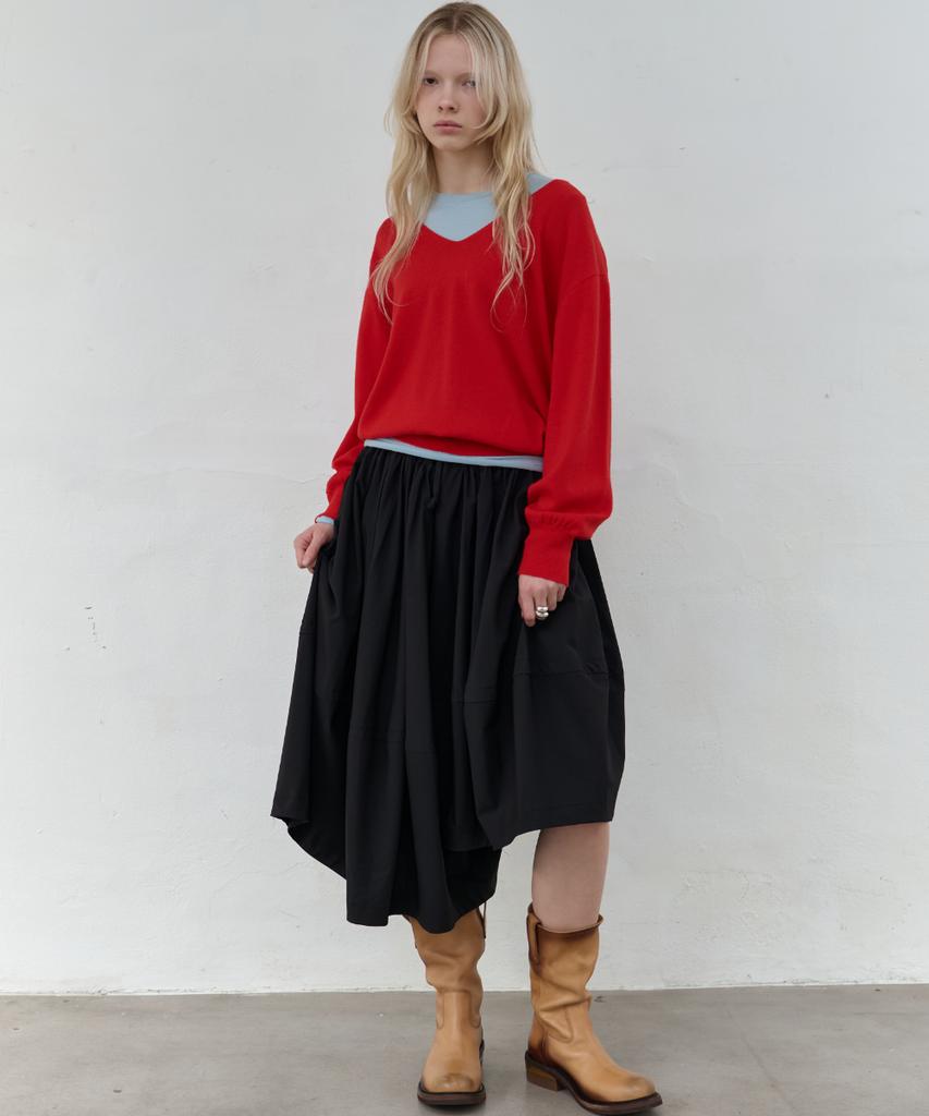Seolan Unbalance Volume Pants_Black