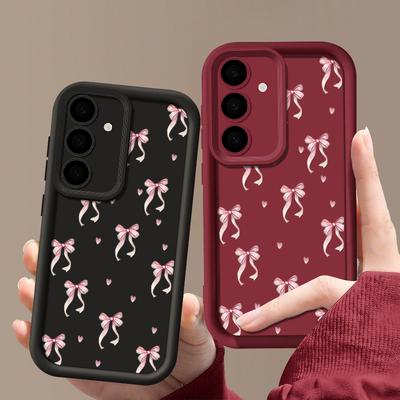 Fashion Bowknot Print Soft Matte Case For Samsung S25 Ultra S24 FE S26 S23 Plus A16 A56 A36 A55 A26 A27 A15 A35 A17 A37 A57 Shockproof TPU Phone Cover