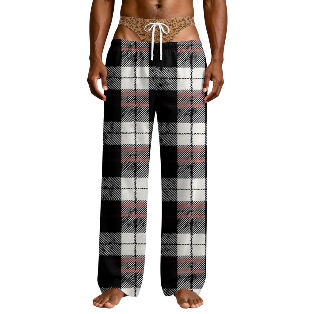 Men's Funny Novelty Pajama Pants with Underwear Print Sleep Bottoms for Casual Wear