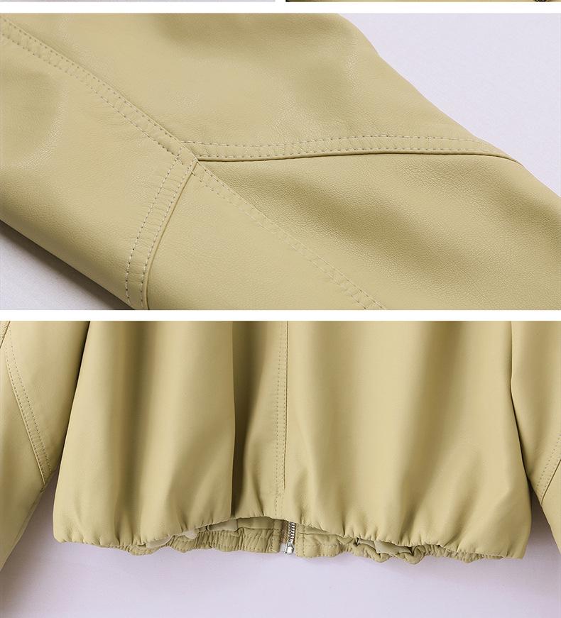 Women's Fashion Lapel PU Leather Jacket - Spring 2025 Collection, Short Coat