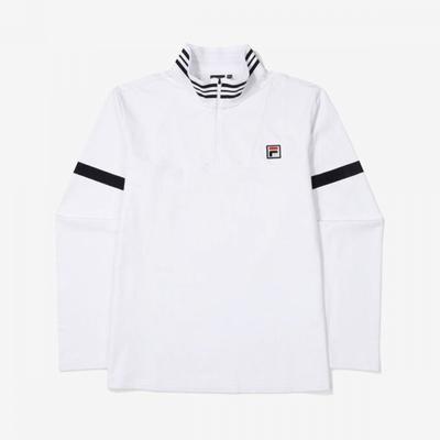 Camiseta de Manga Comprida com Meio Zíper em Fleece