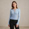 Women Soft Fine Knit Slim Cardigan, Long Sleeve Button Up Crew Neck Sweater Top For Autumn Winter