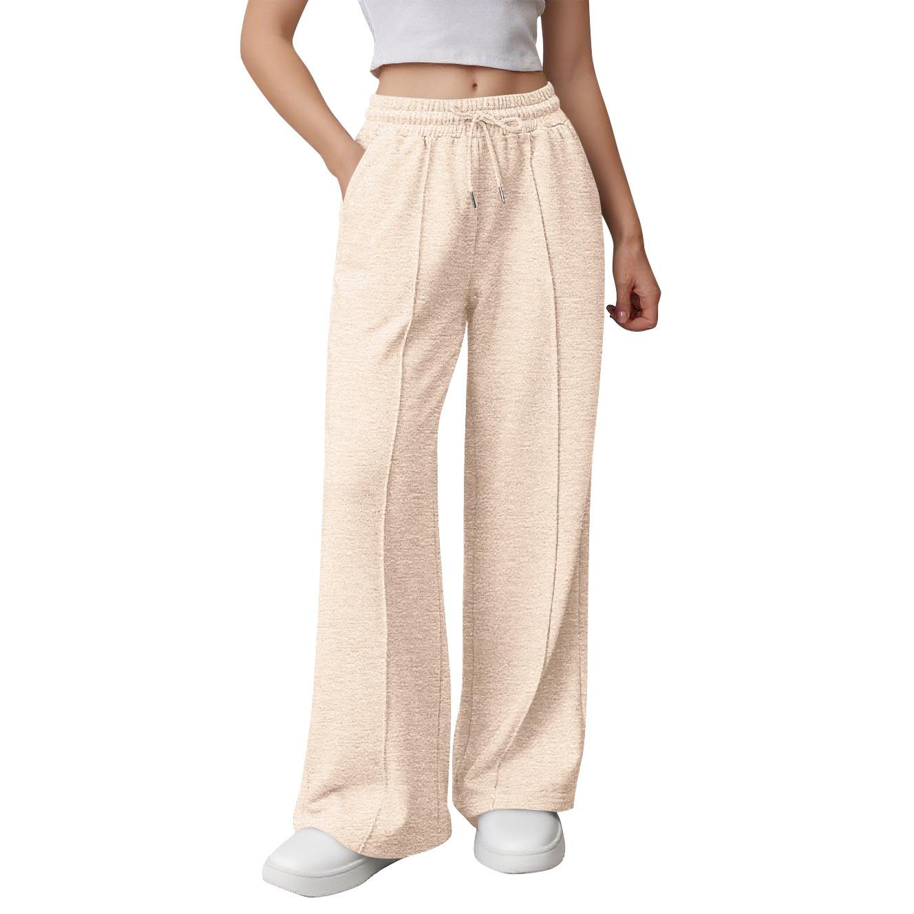 

Женские спортивные брюки широкие штанины с высокой талией свободные на кулиске спортивные джоггеры M