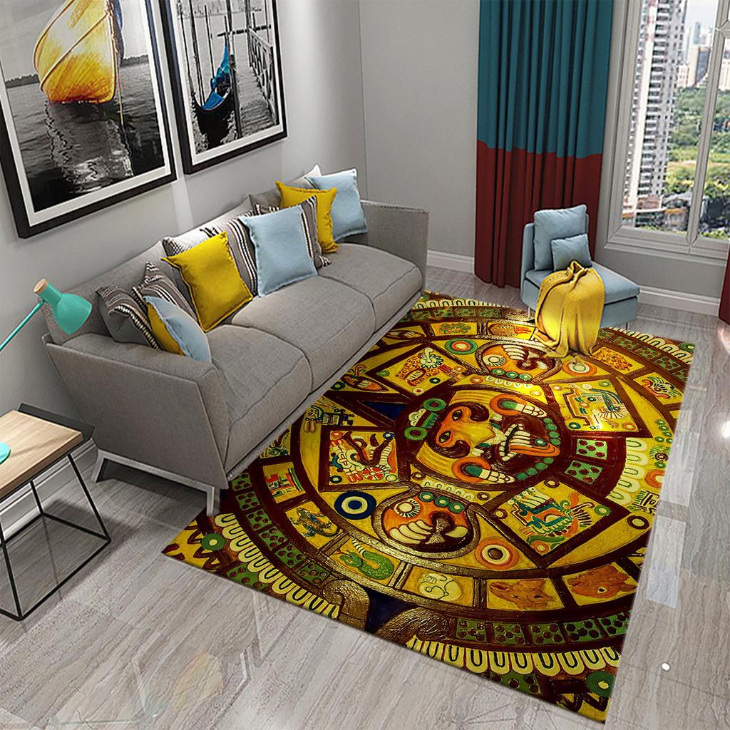 Non-slip Rug Outdoor Living Room Bedroom Decoration Mexico Mayan Tribal Culture Rug Bathroom Kitchen Door Mat