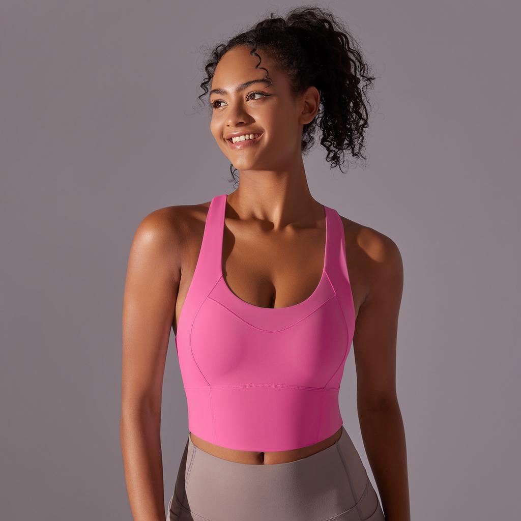 Naked Sports Bra Gathers Sexy Seamless One-piece Cup, Beautiful Back Yoga Bra, Running And Fitness Vest For Women