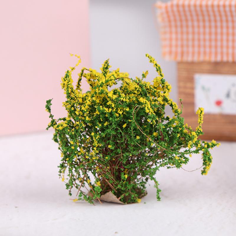 

1 шт. кукольный домик своими руками украшение 1/12 кукольный домик миниатюрный разноцветный цветок куст зеленое растение цветок модель игрушка жёлтый