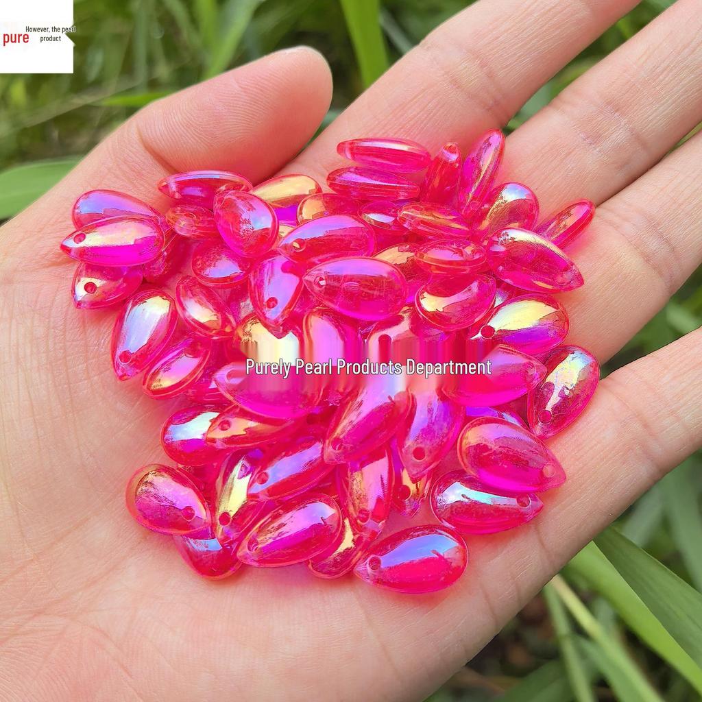 8x14mm Glossy Teardrop Beads for Handmade DIY Weaving, Hairpin Headdresses, and Tassel Pendants