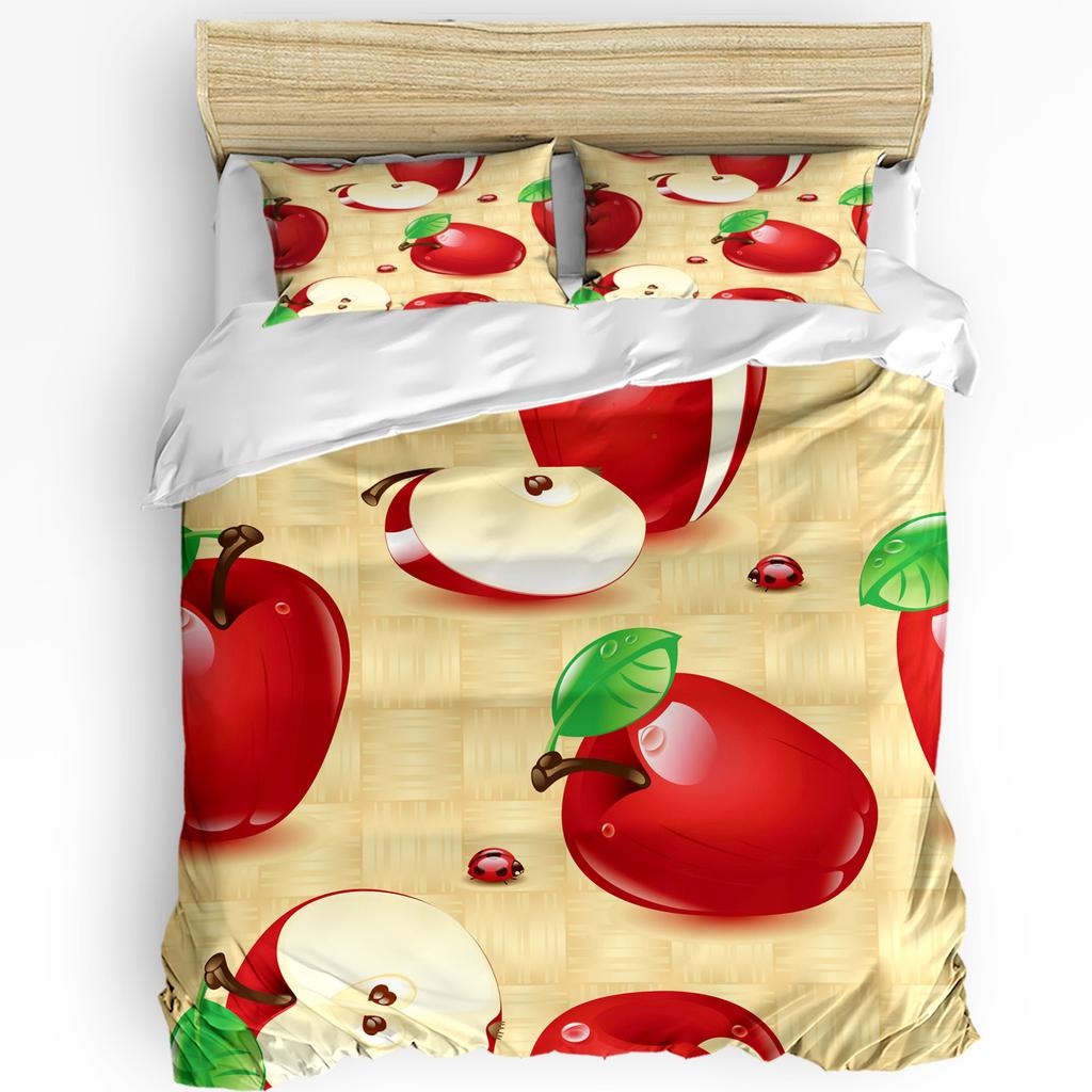 Marienkäfer Bettwäsche Set Für Schlafzimmer Bett Zuhause Marienkäfer mit gepunkteten Flügeln Wirbel und Kurven ABS Bettbezug Steppdeckenbezug Und Kissenbezug