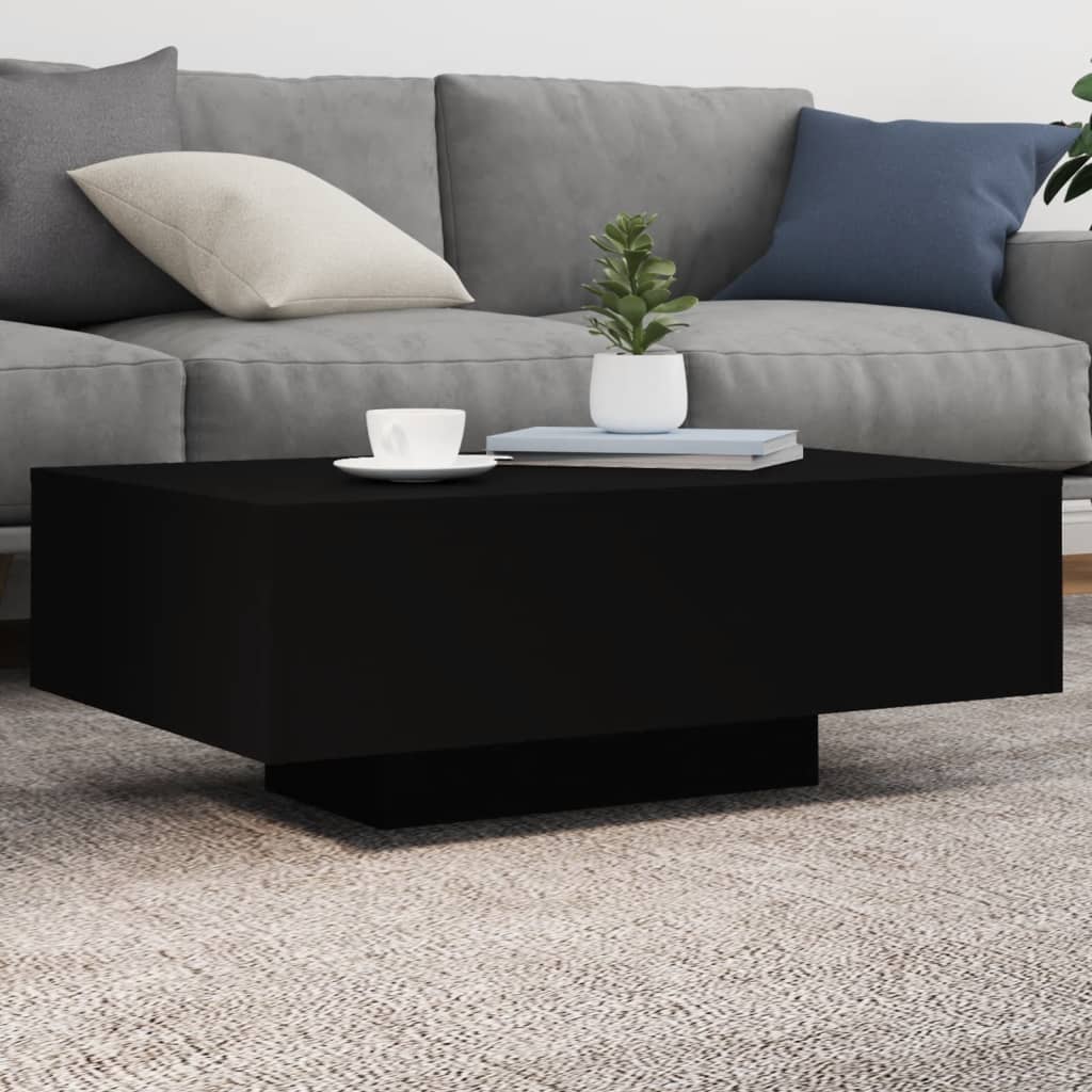 Vidaxl Couchtisch mit LED-Beleuchtung, Schwarz, 85x55x31 cm
