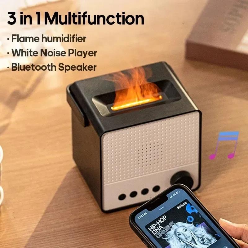 Kreativní simulace barevného difuzoru plamene Bezdrátový inteligentní Bluetooth reproduktor pro domácnost s mlhou